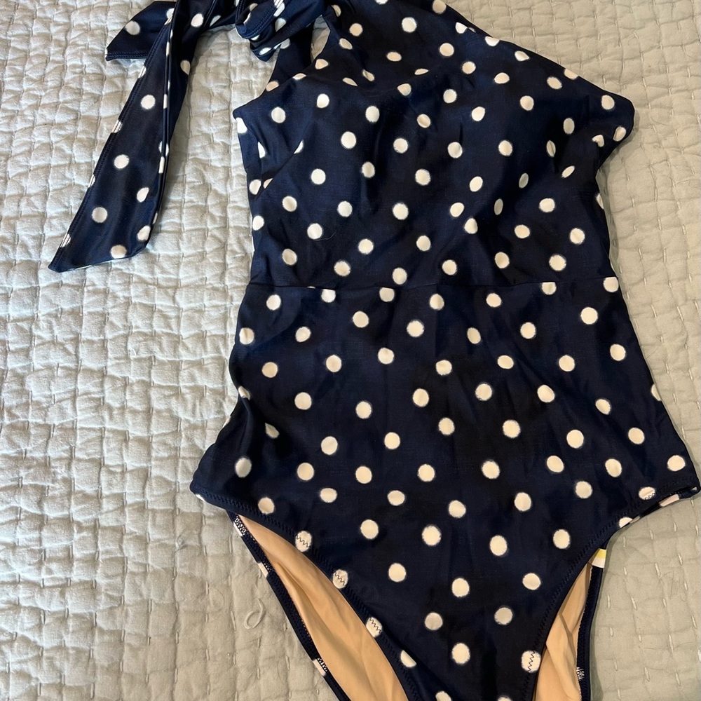 Summersalt Navy and White Polka Dot Swimsuit one piece size 6